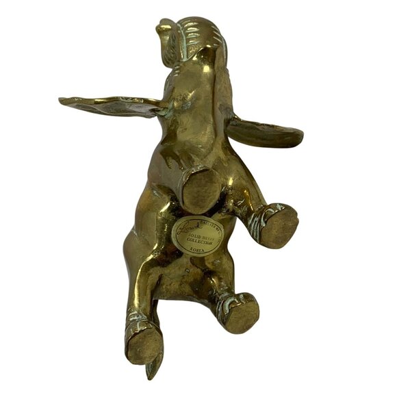 Solid Brass Elephant Figurine Lucky Trunk Up By Leonard Silver Mfg Co. Korea - Picture 8 of 9